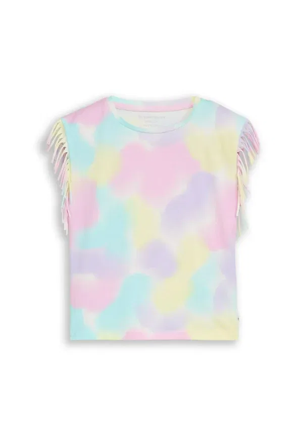 Футболка с бахромой T-shirt Tom Tailor, Rainbow Watercolor Print