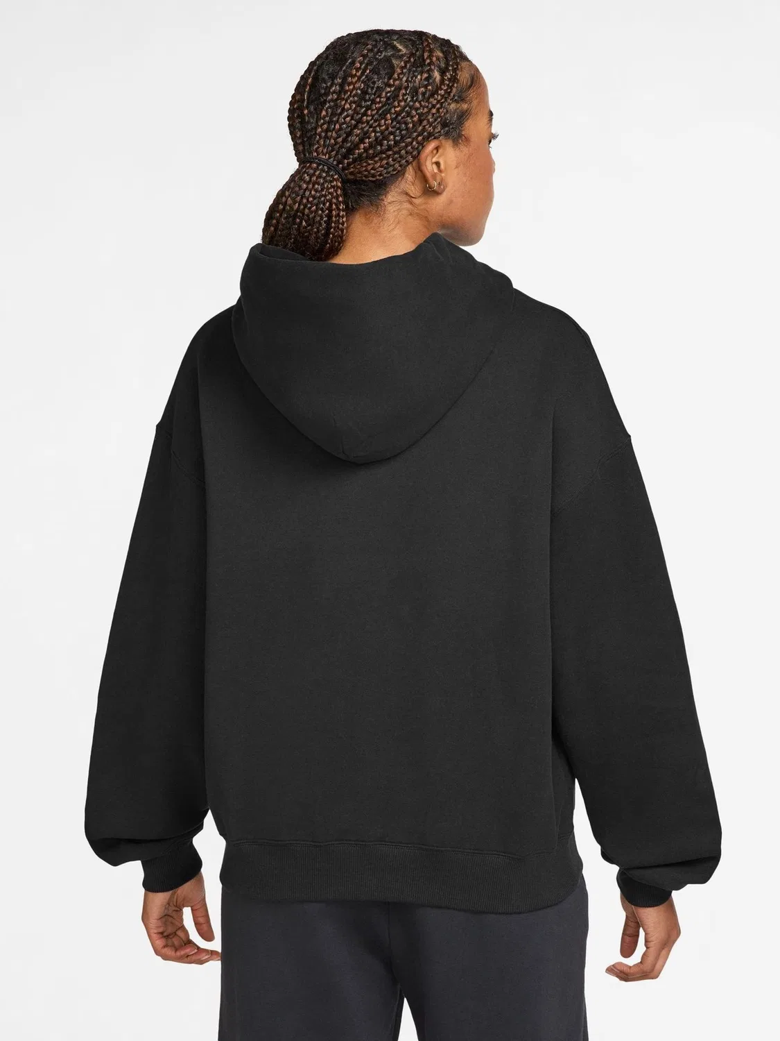 Худи оверсайз Nike Studio Fleece, черный — фото 2