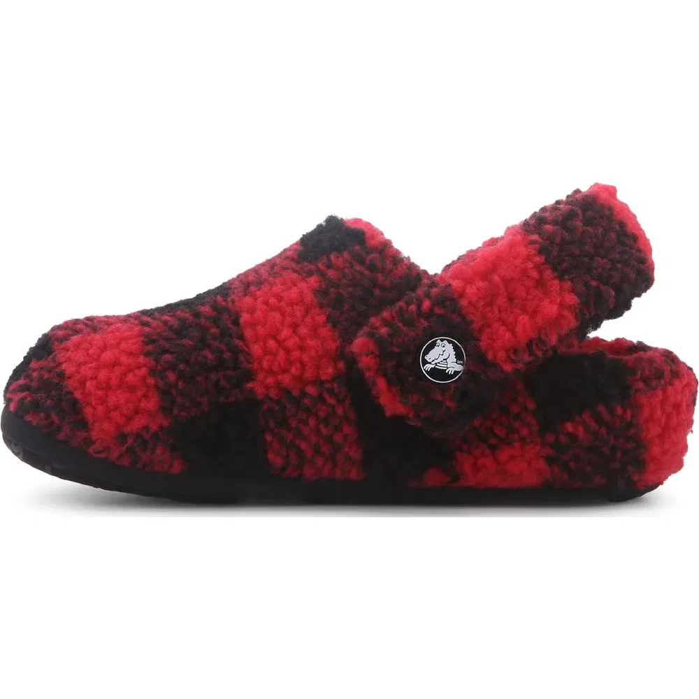 Классические детские уютные тапочки Crocs, Varsity Red Buffalo Plaid — фото 3