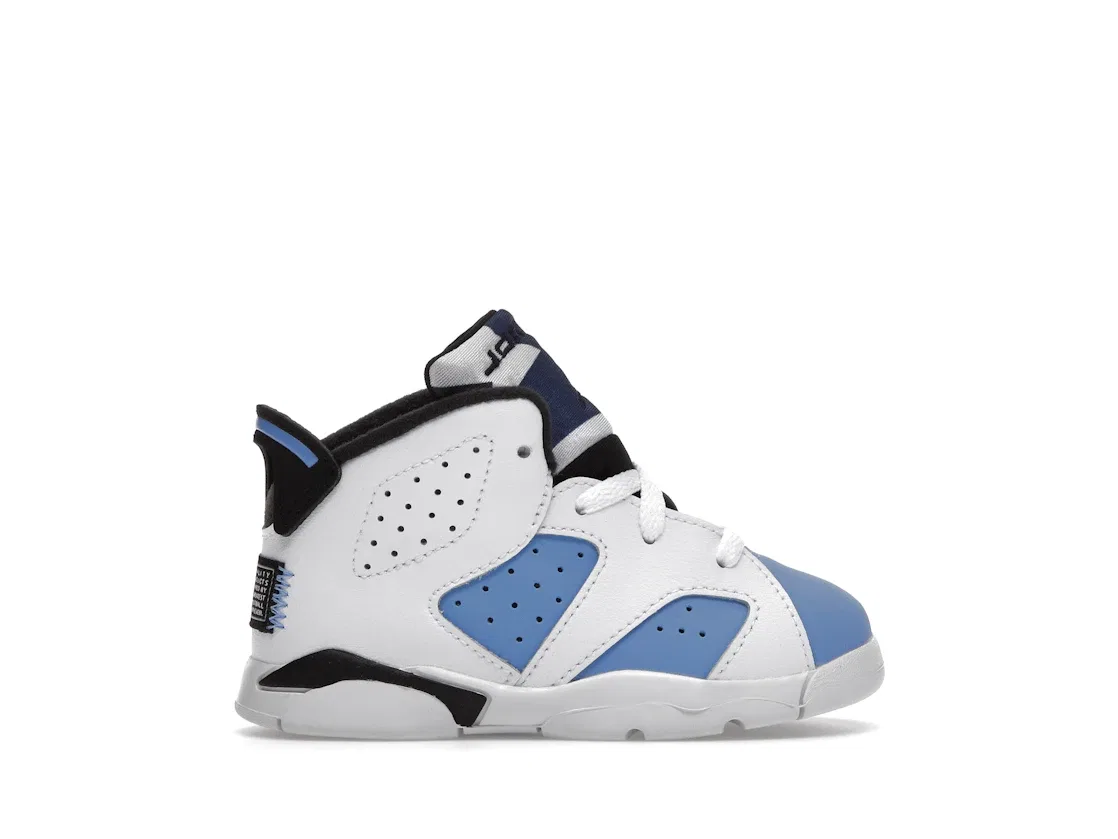 Детские кроссовки с верхом из нубука Jordan 6 Retro UNC (2022) Jordan, White/University Blue/Black