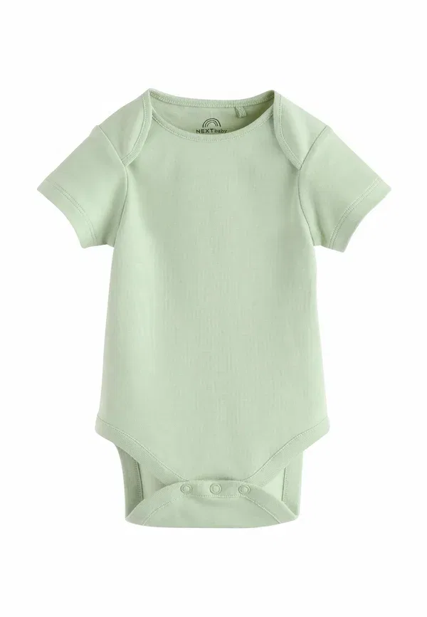Боди хлопковое Regular fit short sleeve 5 pack - body Next green white, белый/зеленый — фото 2