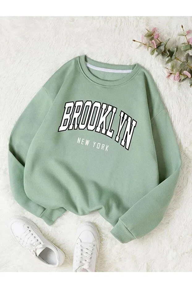 Детские свитшот с принтом New Brooklyn Lepold, Mint
