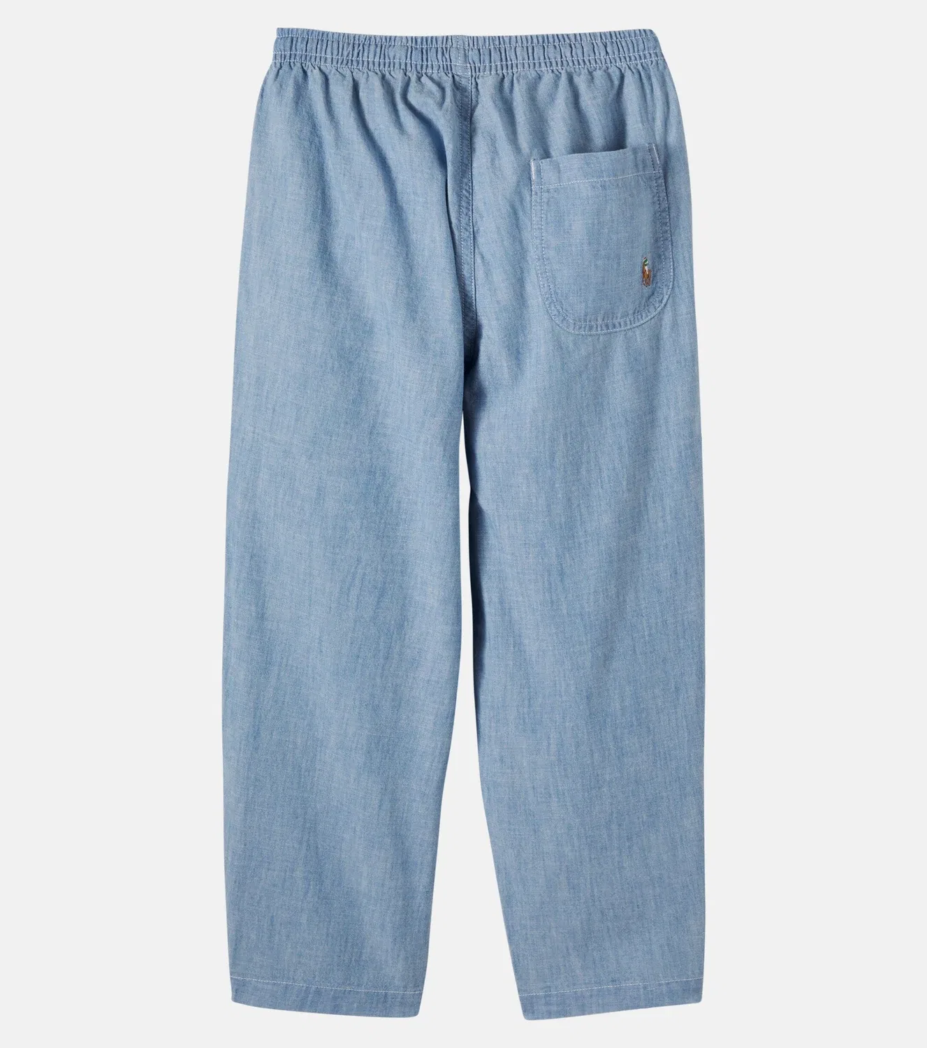 Брюки хлопковые из шамбре Polo Ralph Lauren Kids, синий — фото 3