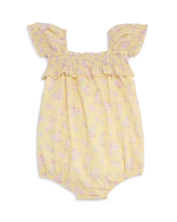 Детский комбинезон для девочек с цветочным принтом Carlita Pinafore LoveShackFancy, Lemon Spritz — фото 2