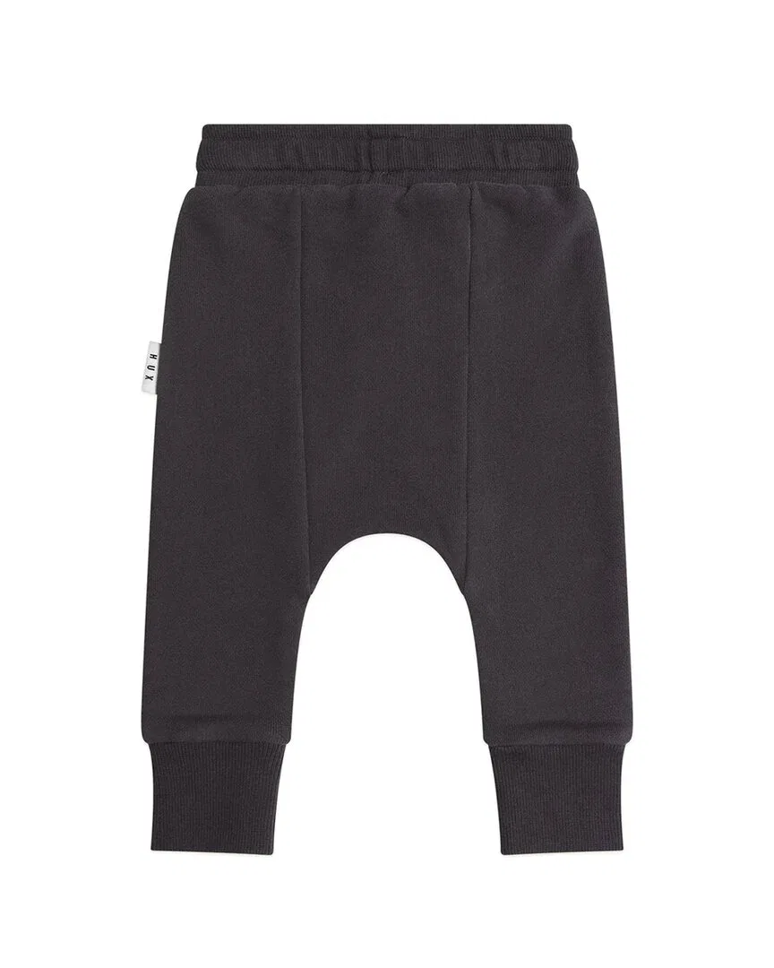 Детские спортивные штаны на кулиске Huxbaby Slouchy Track Pant, черный — фото 2