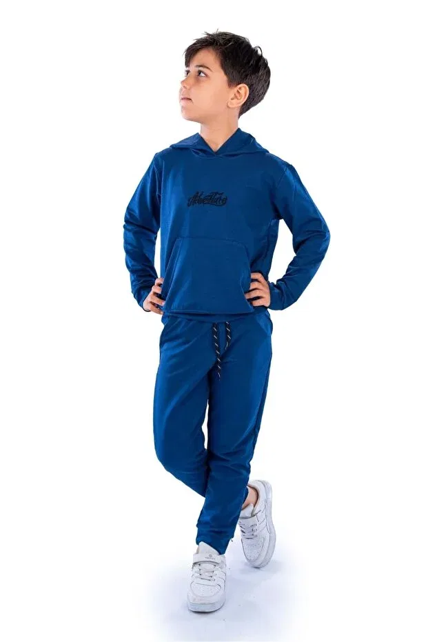 Детский спортивный костюм с вышивкой Adventure Minikadam, Navy Blue — фото 2
