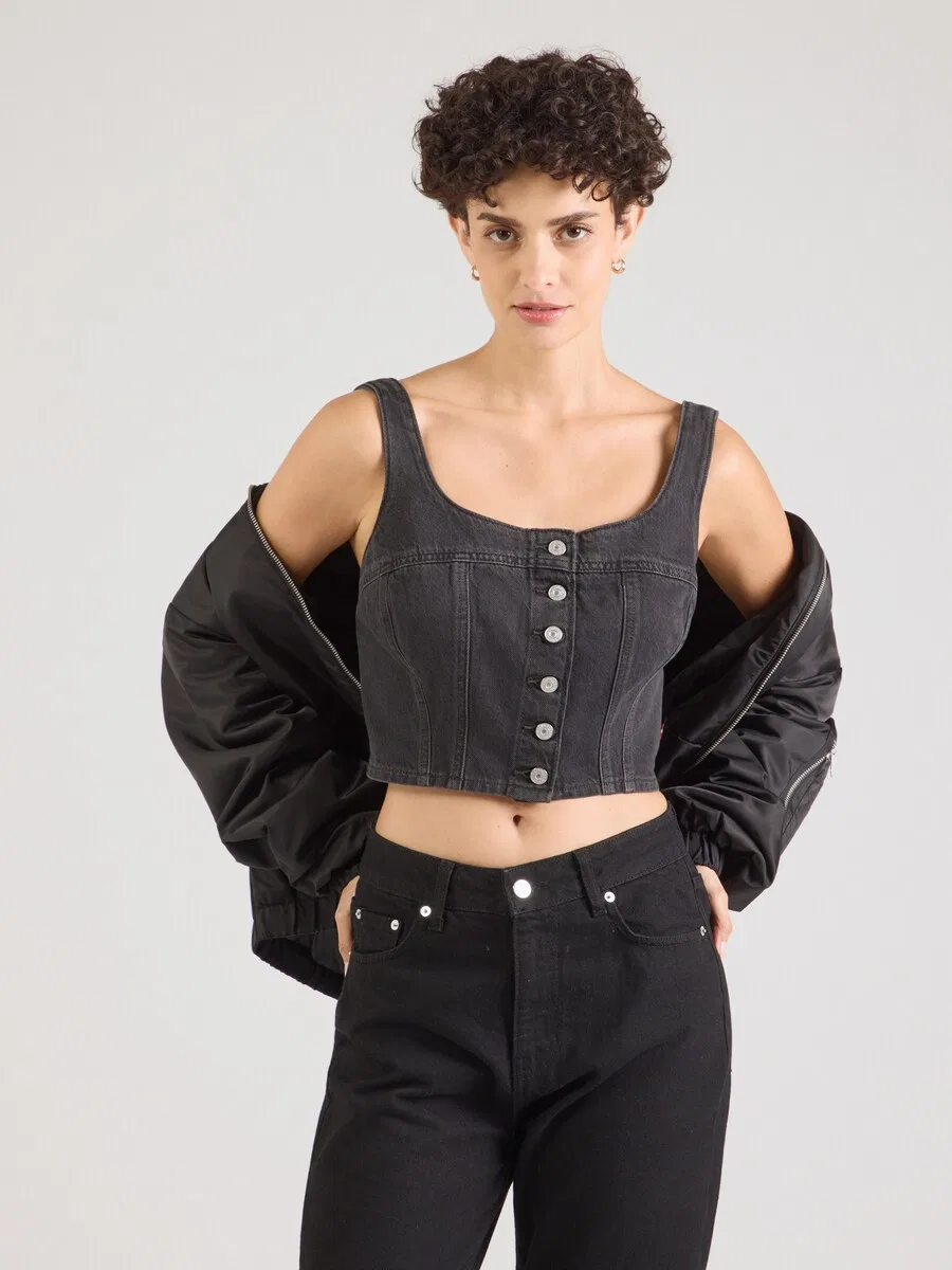 Блузка LEVI'S 'AUDRA' из черного денима — фото 2