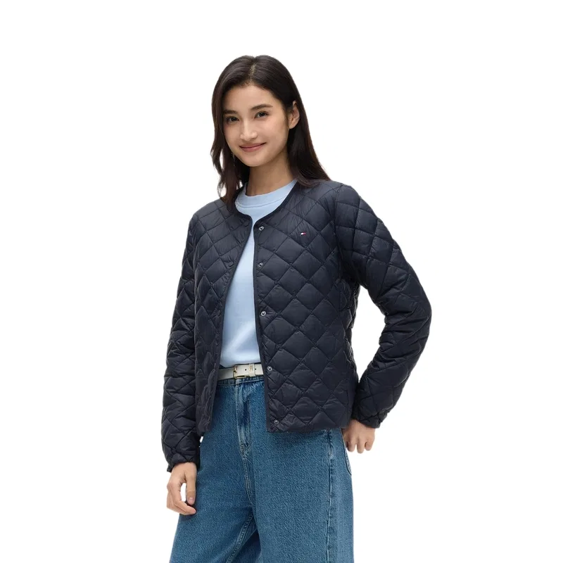 Женское пальто пуховик с воротником стойкой Tommy Hilfiger, Navy Blue DW5