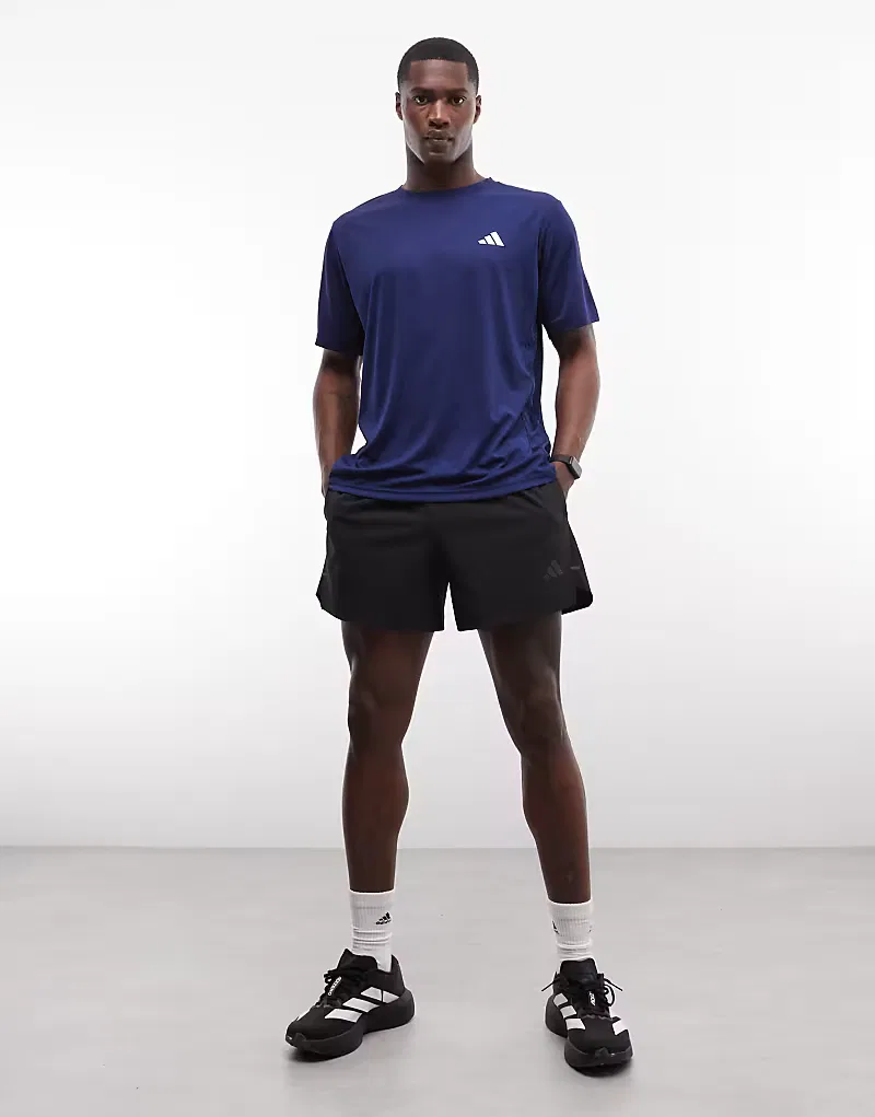 Футболка Adidas performance Workout essentials, темно-синяя — фото 2