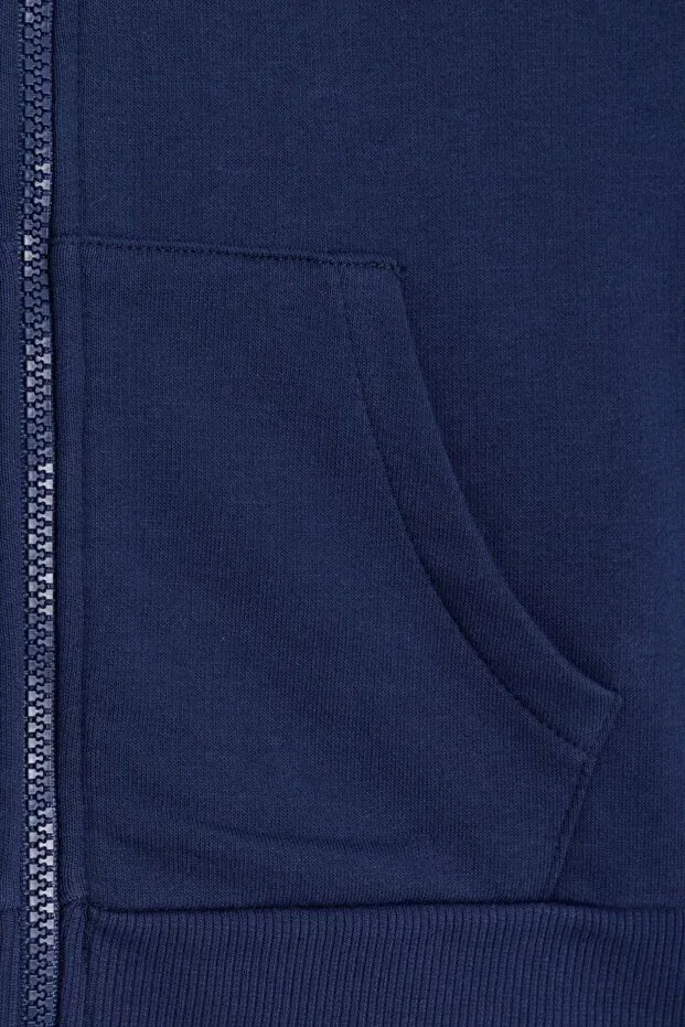 Детский вязаное кардиган с принтом для девочек Benetton, Navy Blue — фото 2