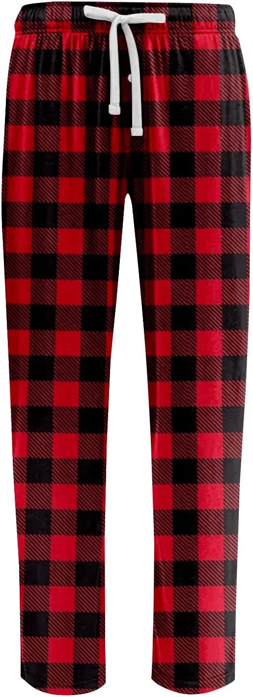 Мужские пижамные штаны с принтом Buffalo Plaid, красный — фото 4