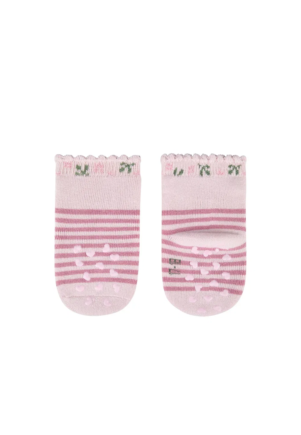 Abs krabbelsocken 2er Pack blumen und pünktchen mit Innenfrottee - носки Sterntaler, Puderrosa — фото 2