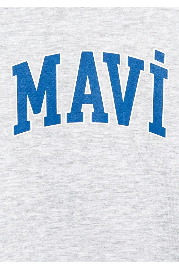 Детское худи для мальчиков с принтом Logo Printed Gray Sweatshirt Mavi, Gray — фото 4
