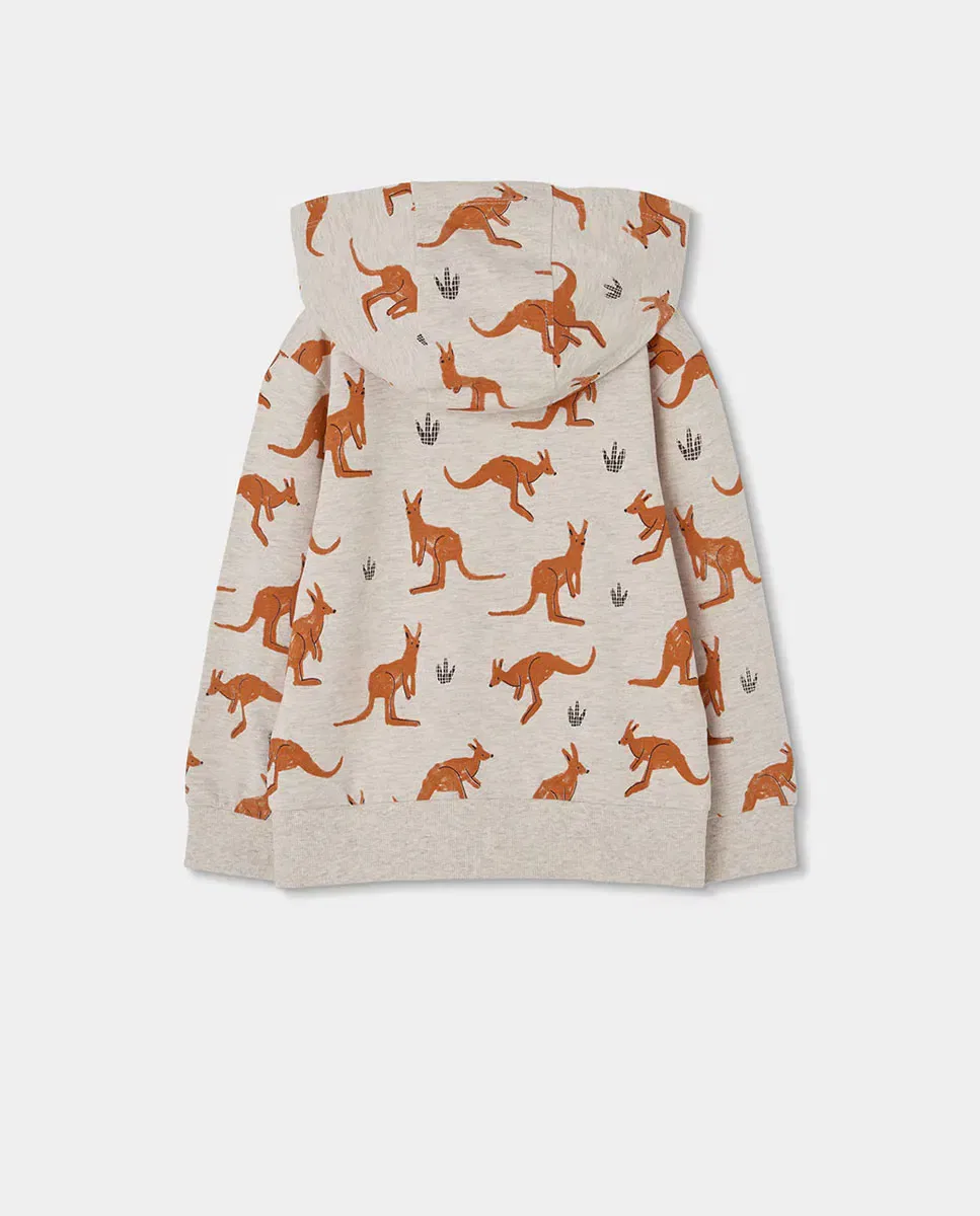 Детская вязаная куртка для мальчиков с капюшоном Boboli, Beige — фото 3