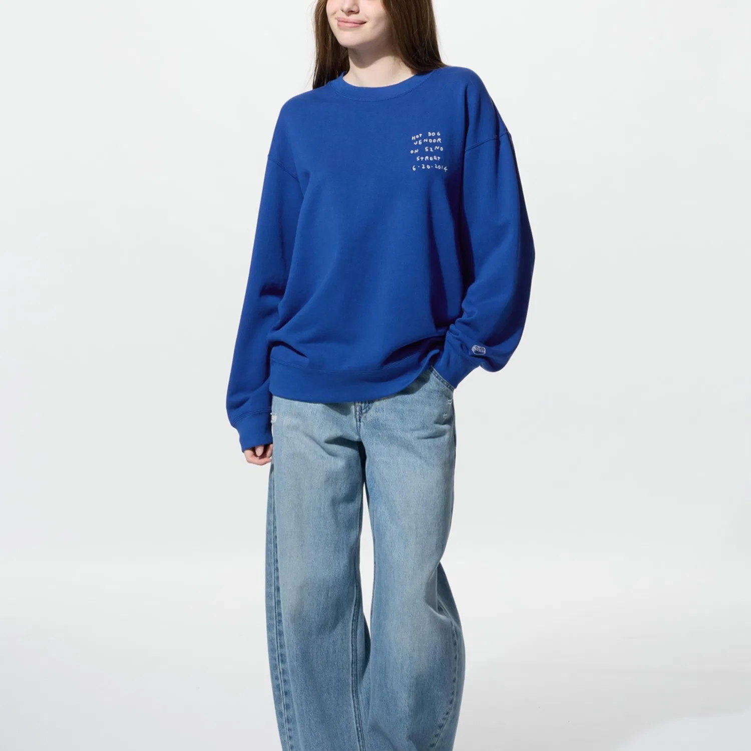 Детский свитшот с круглым вырезом Jason Polan UNIQLO, Sea Blue — фото 4