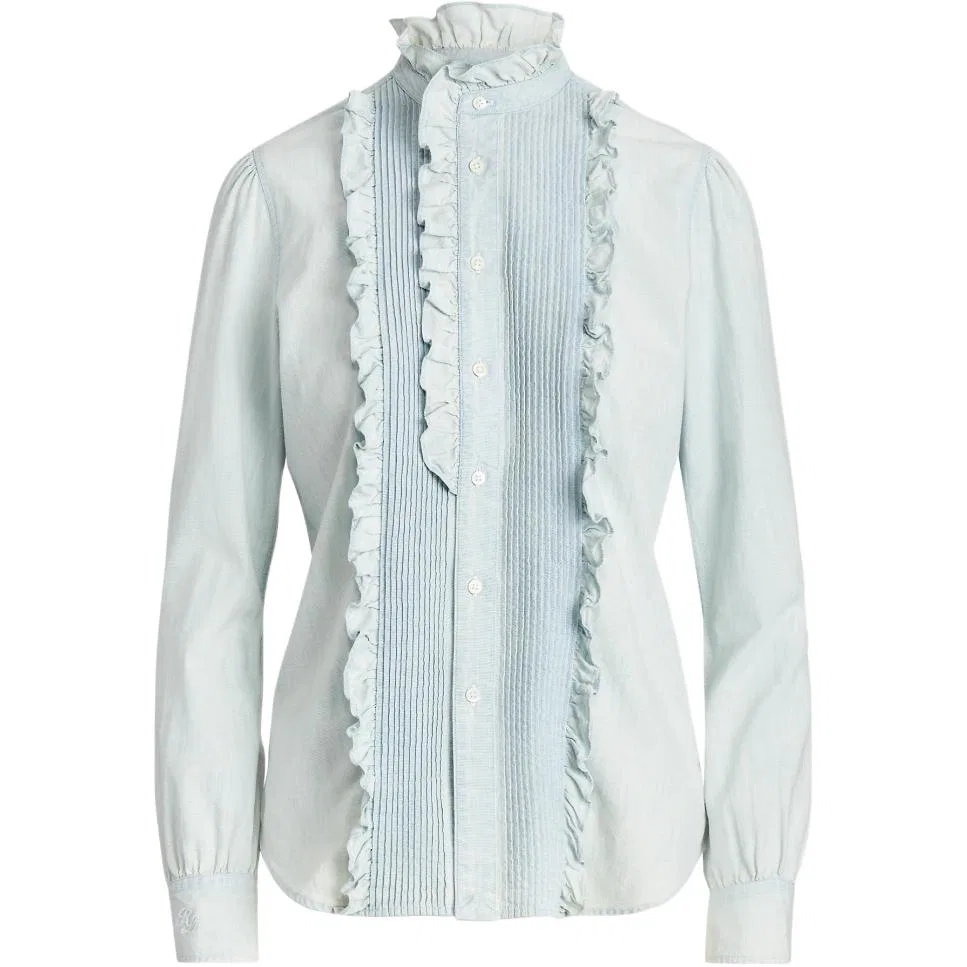 Женская рубашка с длинным рукавом Polo Ralph Lauren, Light Blue & Pink Blue