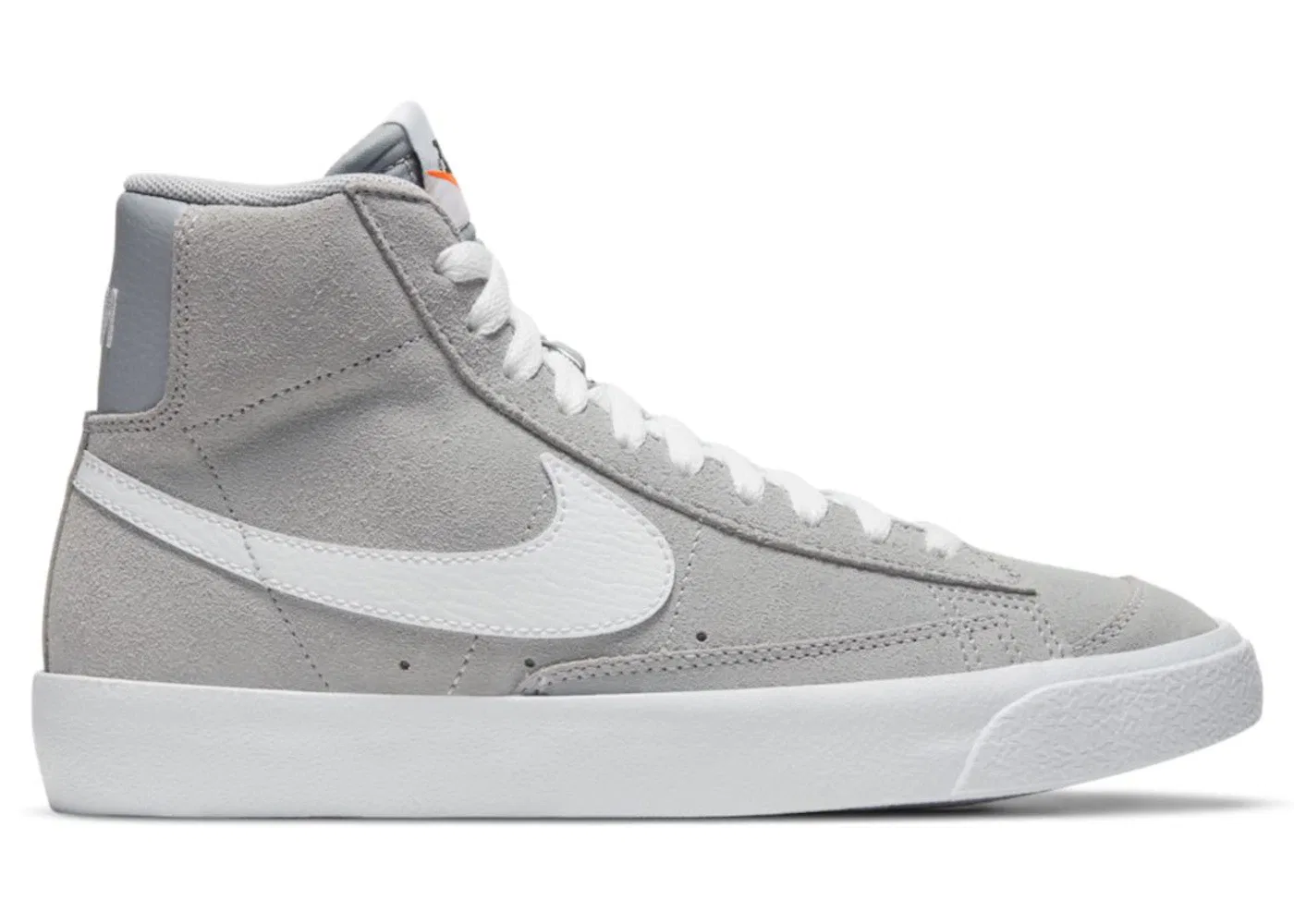 Детские кроссовки с высоким верхом Nike Blazer Mid 77, Wolf Grey/Black/Total Orange/White