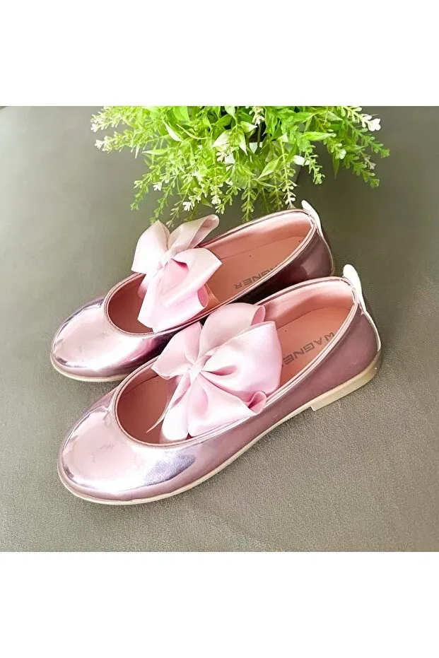 Детские балетки для девочек с ленточкой Babelia, Pink