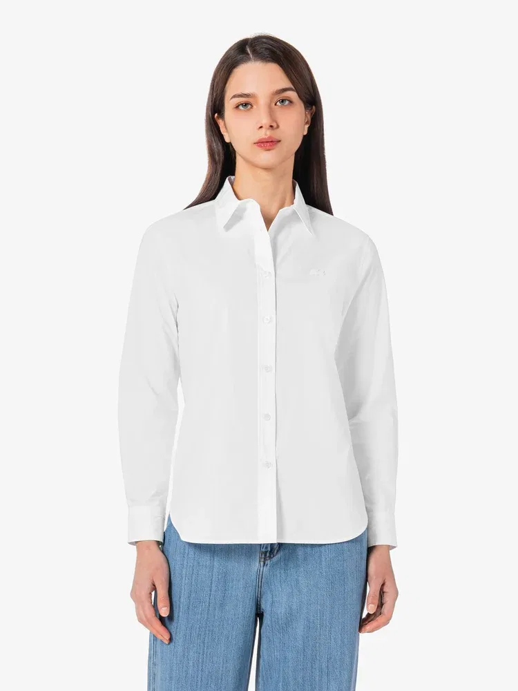 Рубашка LACOSTE White, с длинным рукавом, 100% хлопок — фото 3