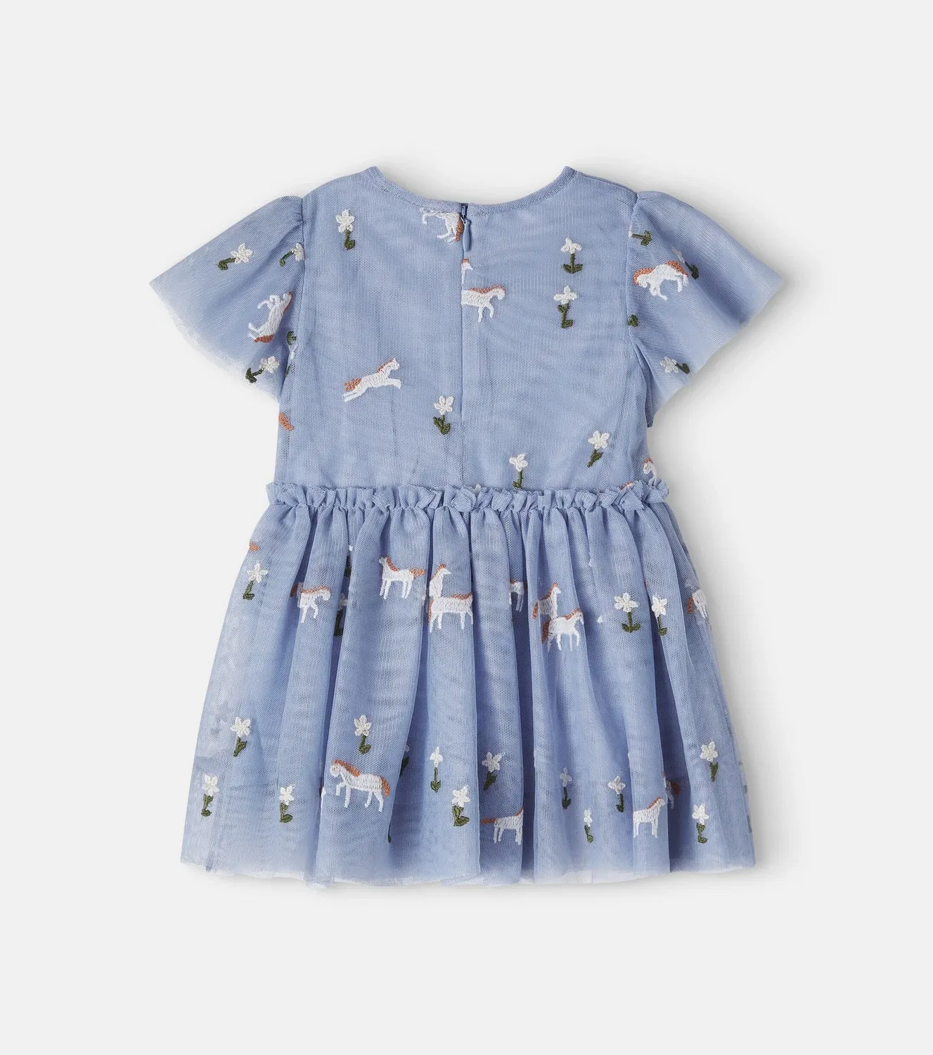Нарядное платье из тюля с принтом Stella Mccartney Kids, синий — фото 3
