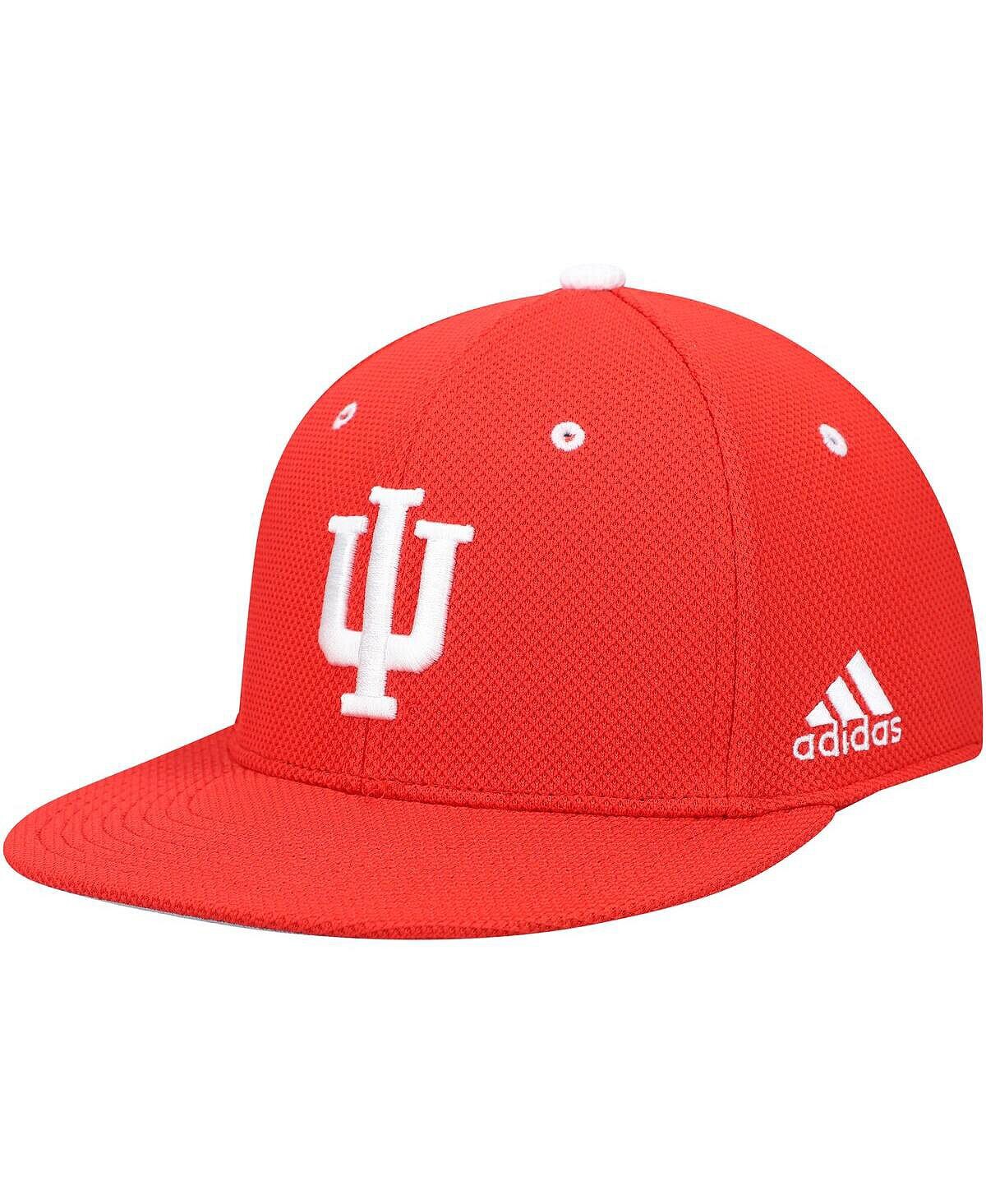

Мужские малиновые худи Indiana Hoosiers для бейсбола на поле, облегающая кепка adidas