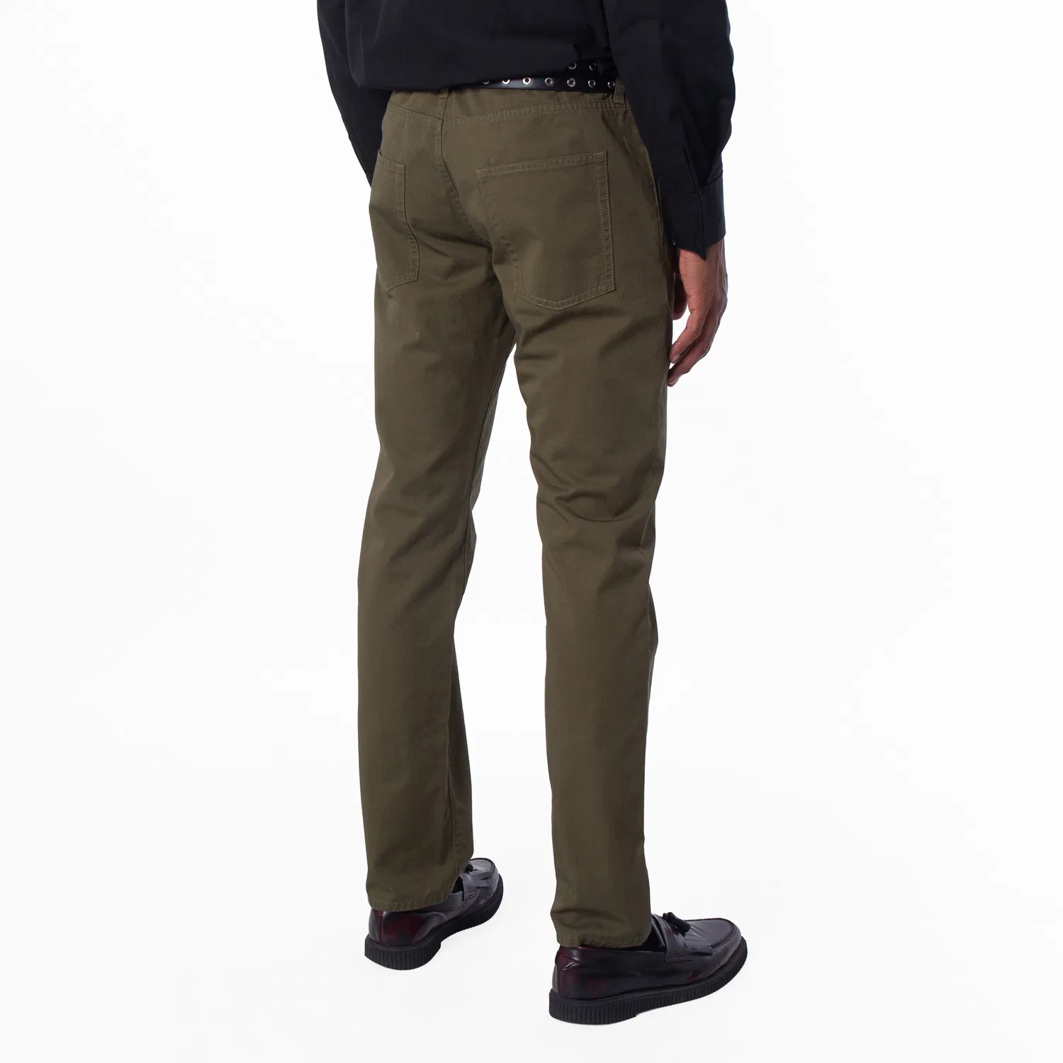 Брюки свободного кроя Relaxed Slim Cotton Pants Saint Laurent, Green — фото 4