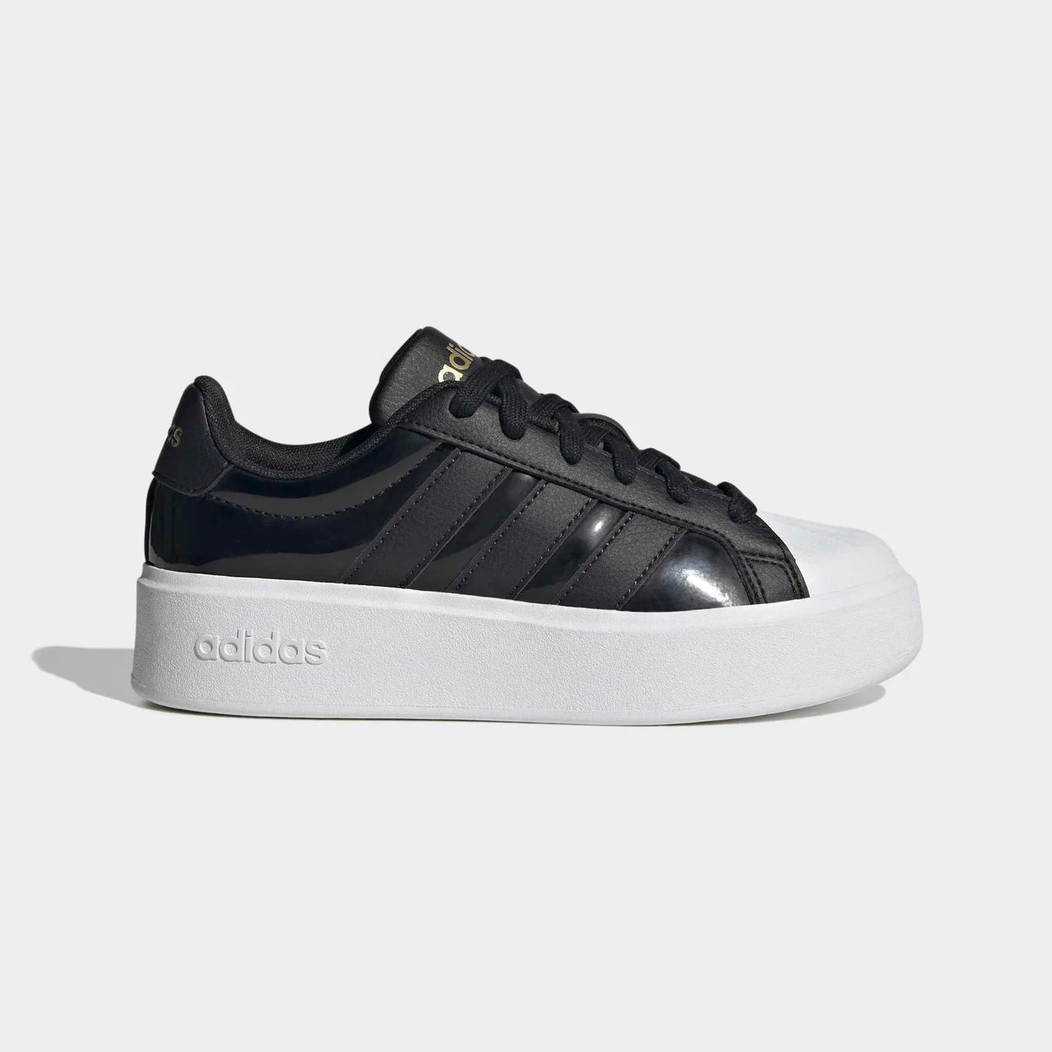 Детские кроссовки платформа Streettalk Bold Adidas Sportswear, Black/Gold — фото 2