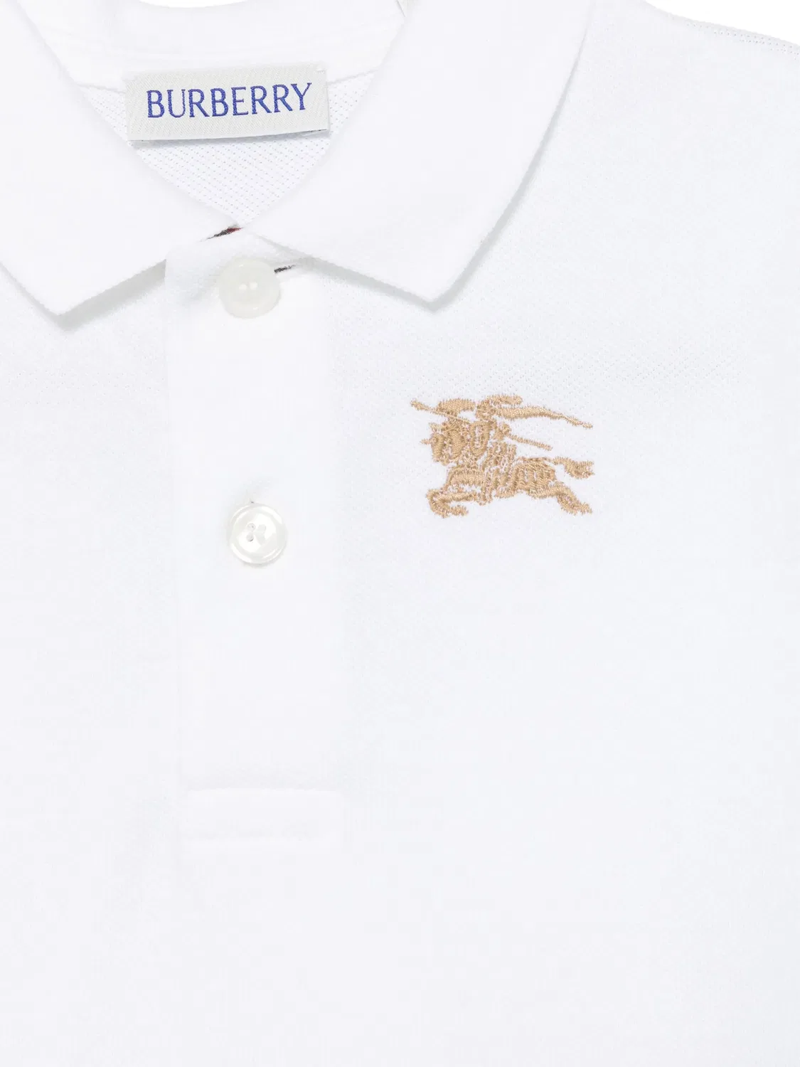 Поло из хлопка от Burberry, белый — фото 3