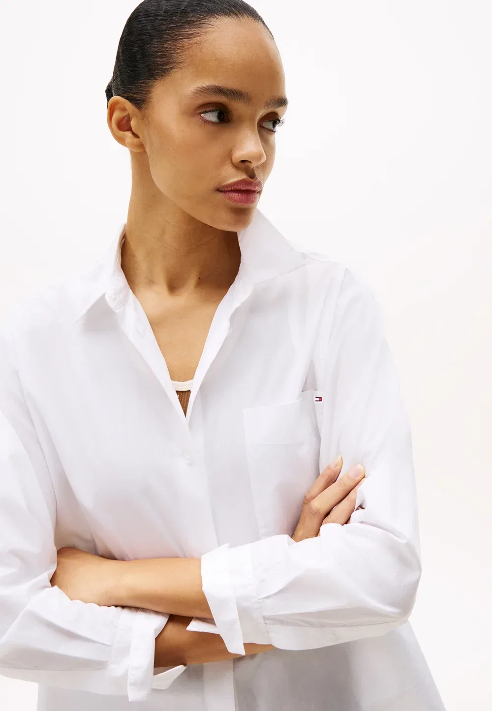 Блузка на пуговицах Tommy Hilfiger, Optic White — фото 3
