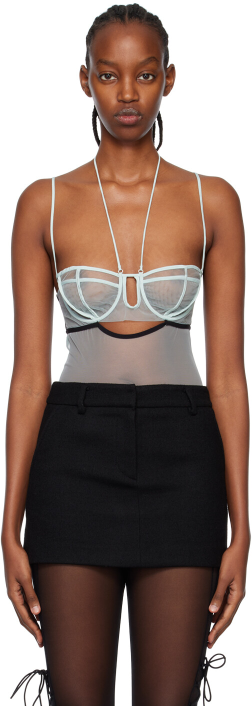 

Эксклюзивное синее боди SSENSE Nensi Dojaka