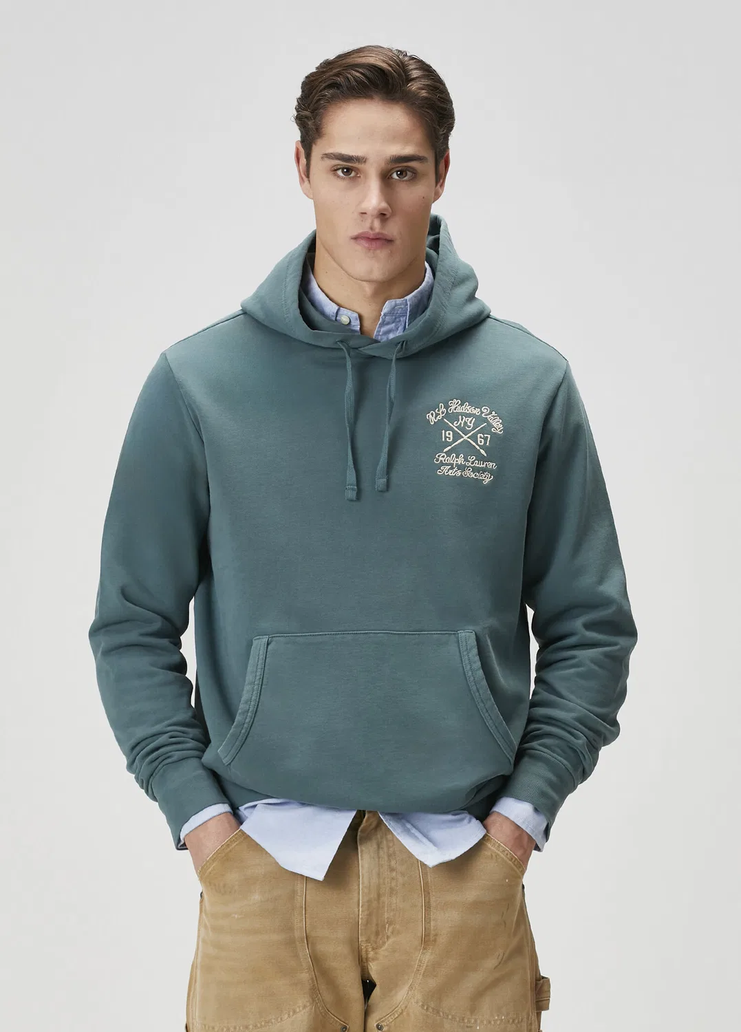 Свитшот с капюшоном Polo Ralph Lauren Loopback, зеленый