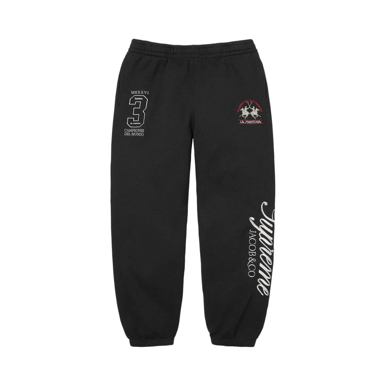 Спортивные штаны Supreme x La Martina x Jacob & Co, черный