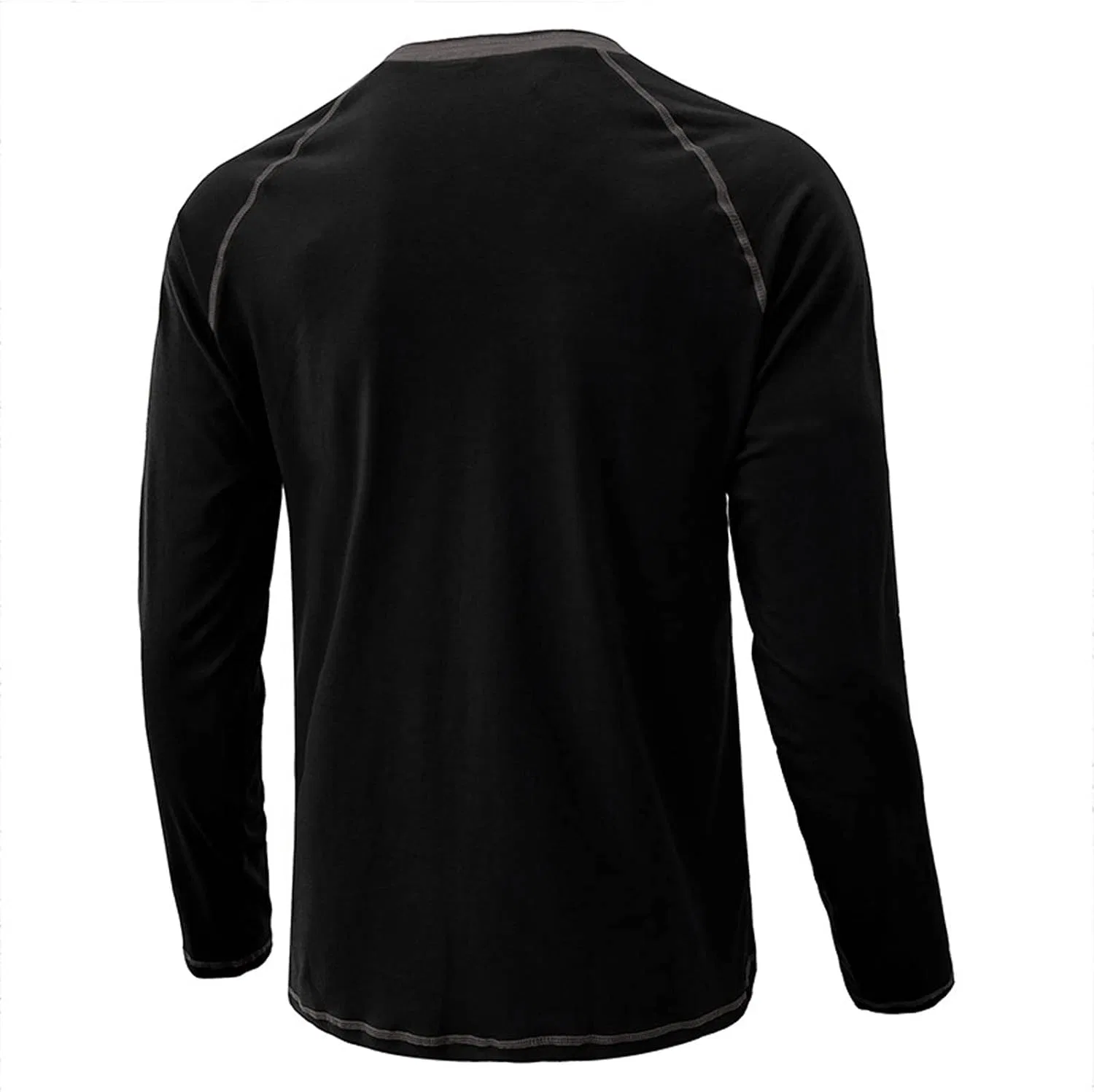Мужская легкая толстовка с четвертью пуговиц Slim Fit, Black — фото 4