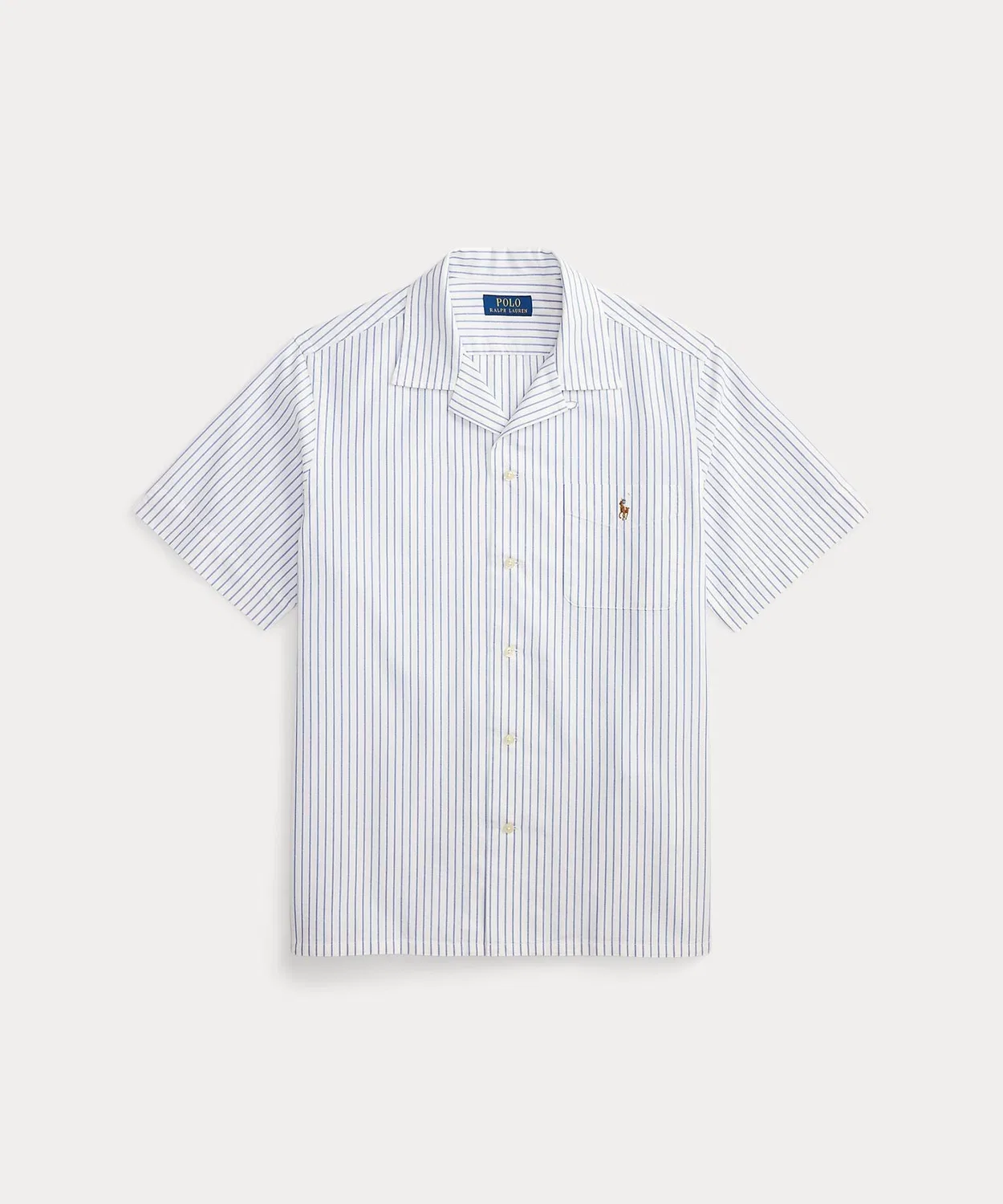 Мужская классическая рубашка с полосками Oxford Camp Polo Ralph Lauren, Белый — фото 2