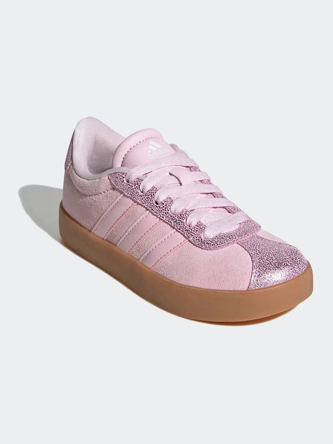 Кроссовки детские VL Court adidas, розовый — фото 3