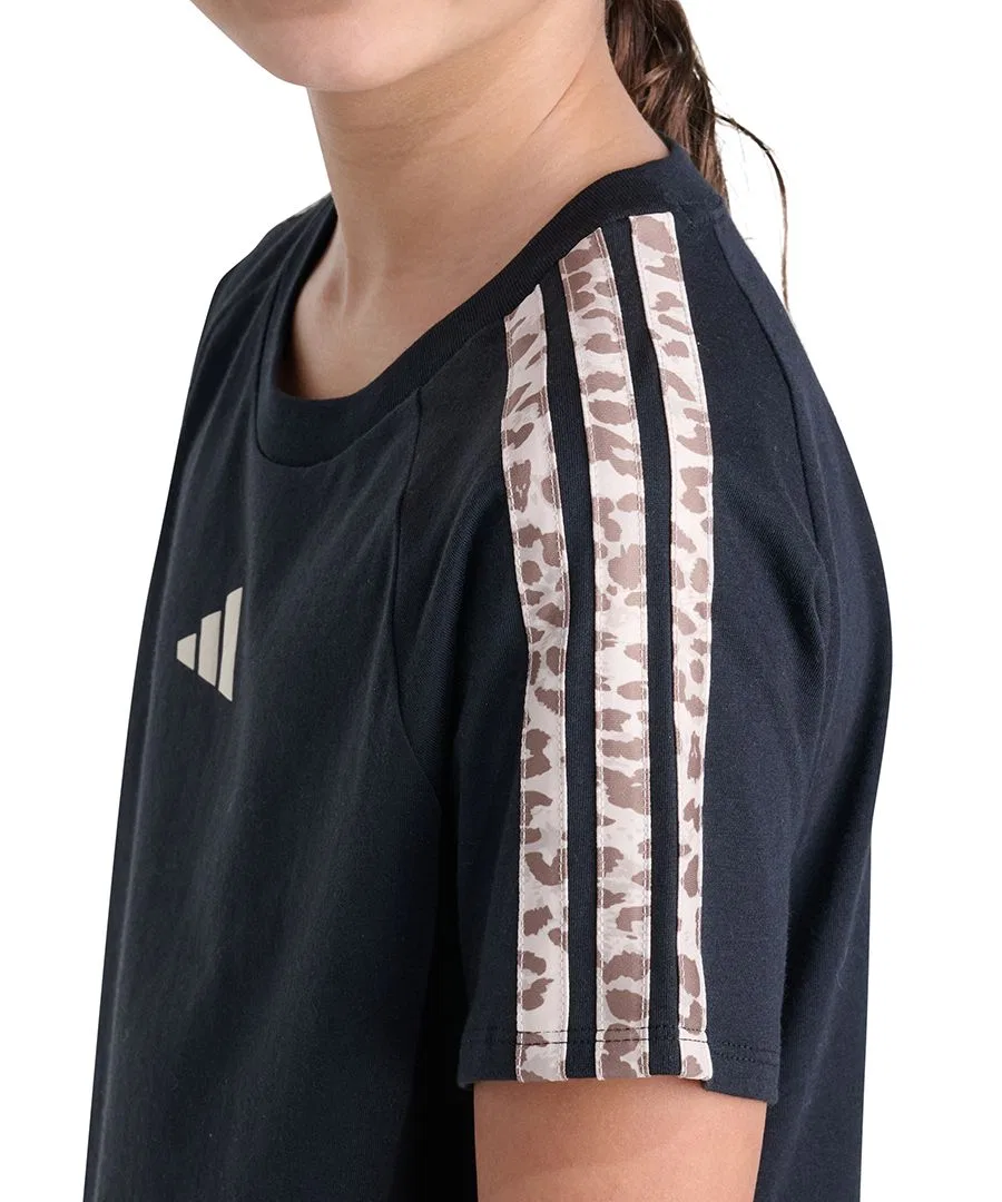 Футболка с коротким рукавом, с принтом, реглан adidas, Black — фото 3