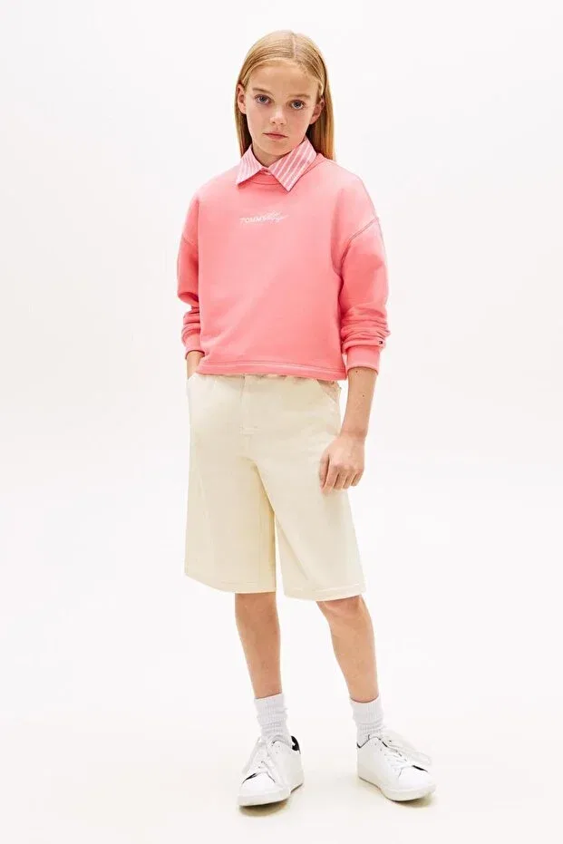 Детские свитшот для девочек с принтом Tommy Hilfiger, Pink — фото 3