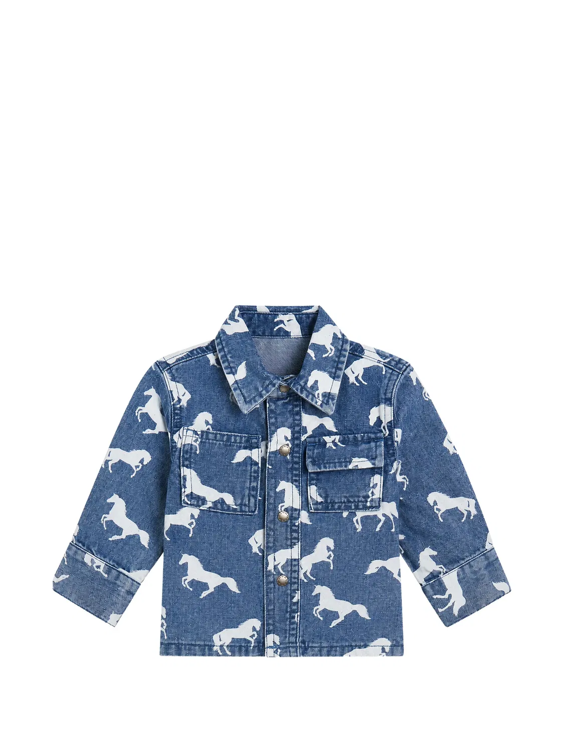 Джинсовая рубашка с принтом Stella Mccartney Kids, синий
