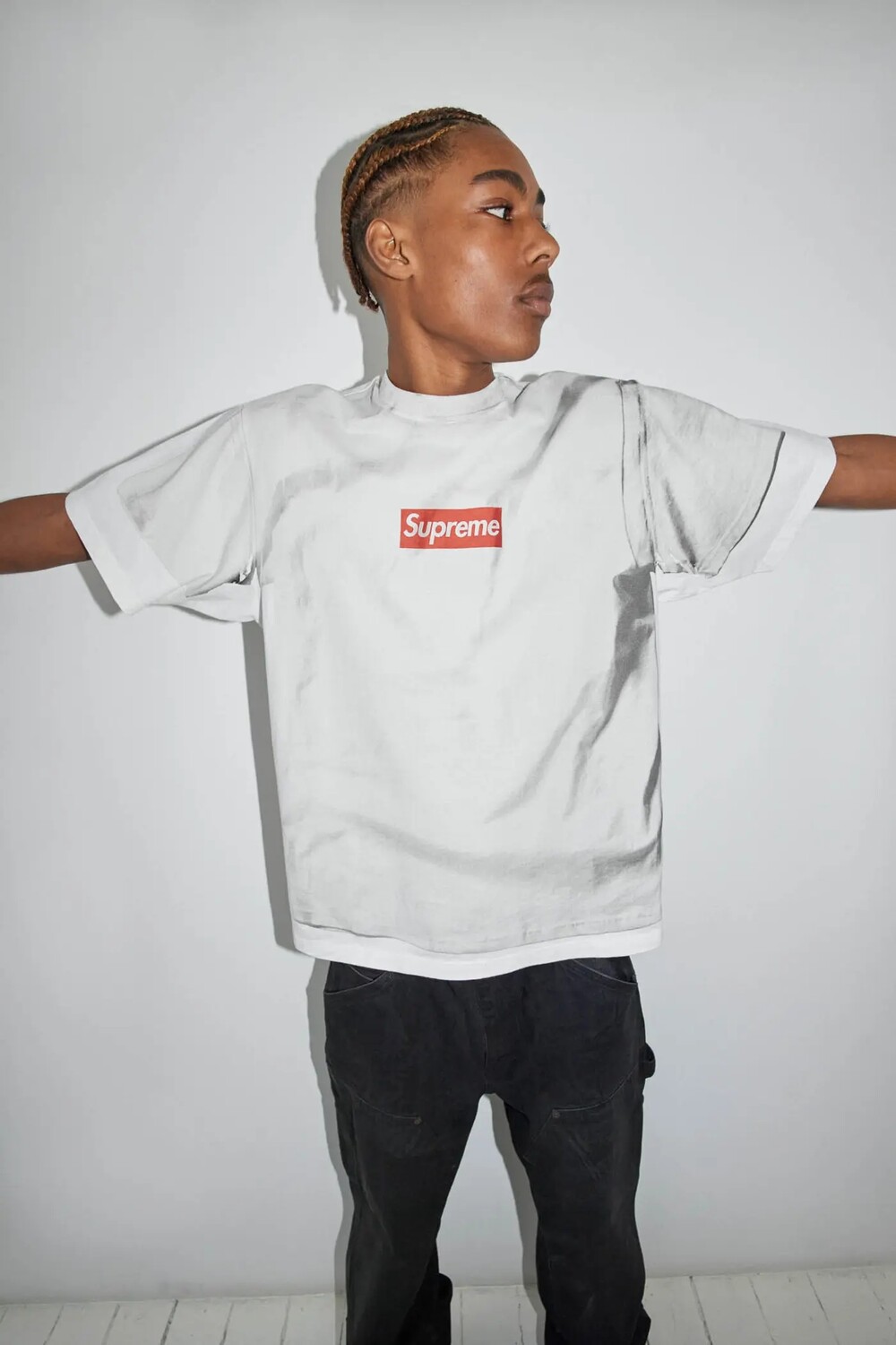 Футболка Supreme x MM6 Maison Margiela Box Logo, белый