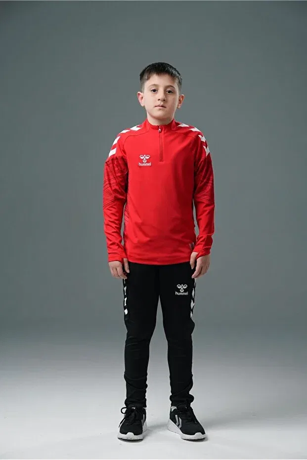 Детский спортивный костюм для девочек с принтом Hummel, Red — фото 4
