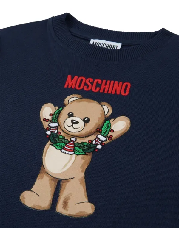 Свитшот с логотипом, Teddy, Moschino Kids, синий — фото 3