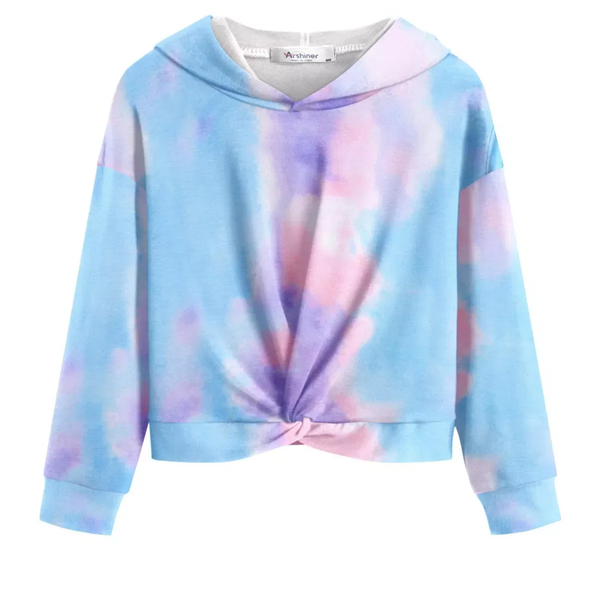 Детское худи с принтом Twist Front Tie Dye Hooded Sweatshirt Arshiner, Pat23 — фото 4