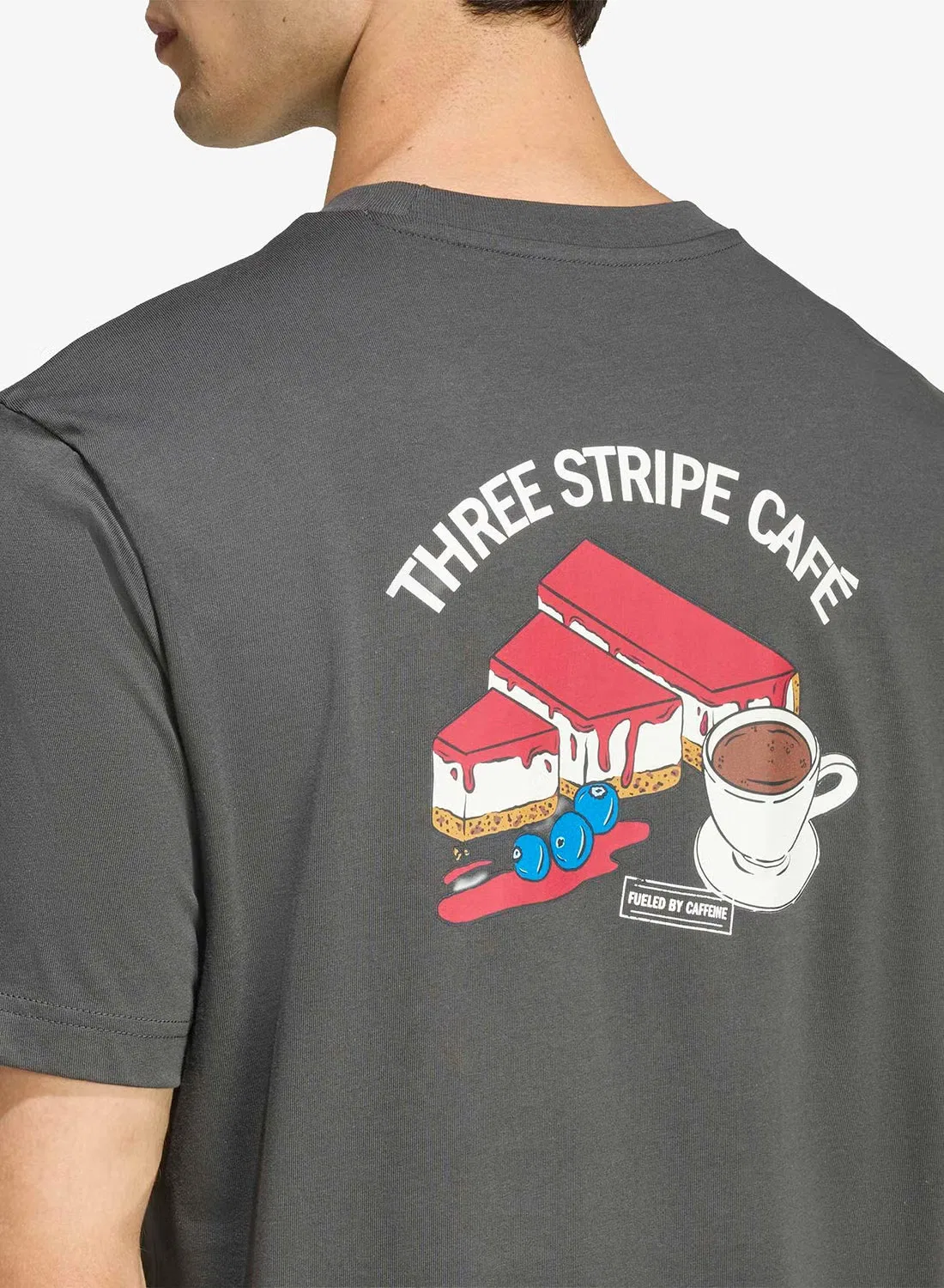 Футболка с принтом Coffee Cafe Cheesecake Adidas, серый — фото 4