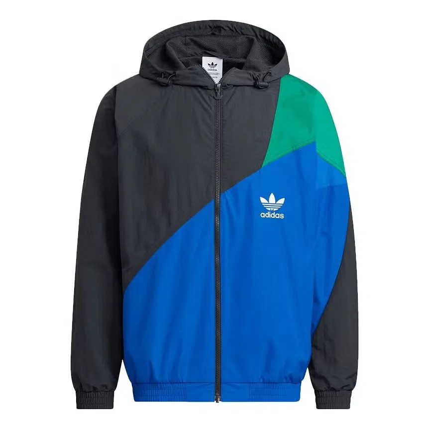 Худи спортивное с капюшоном с логотипом Adidas, синее