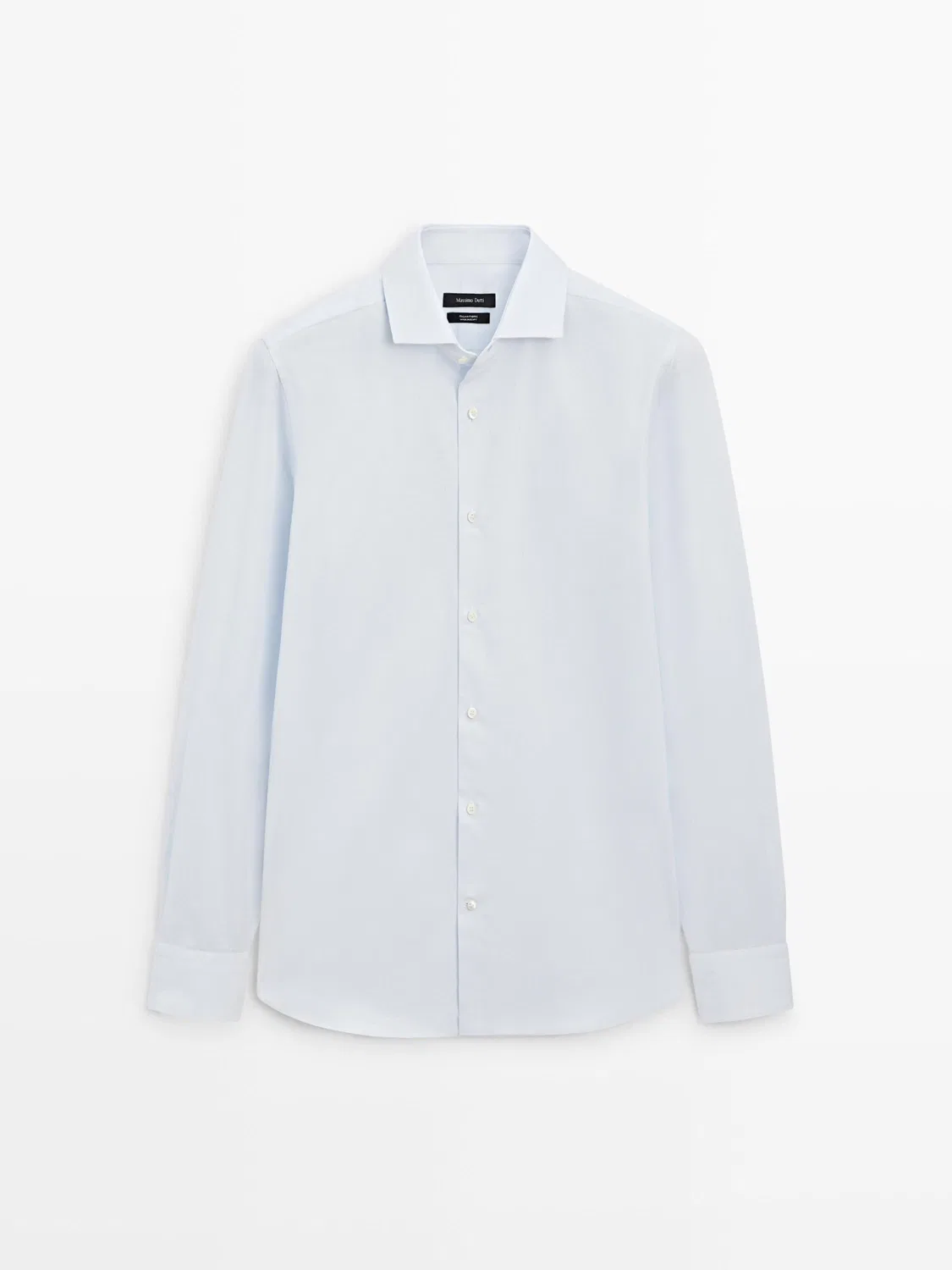 Текстурированная рубашка из 100% хлопка Massimo Dutti, небесно-голубой