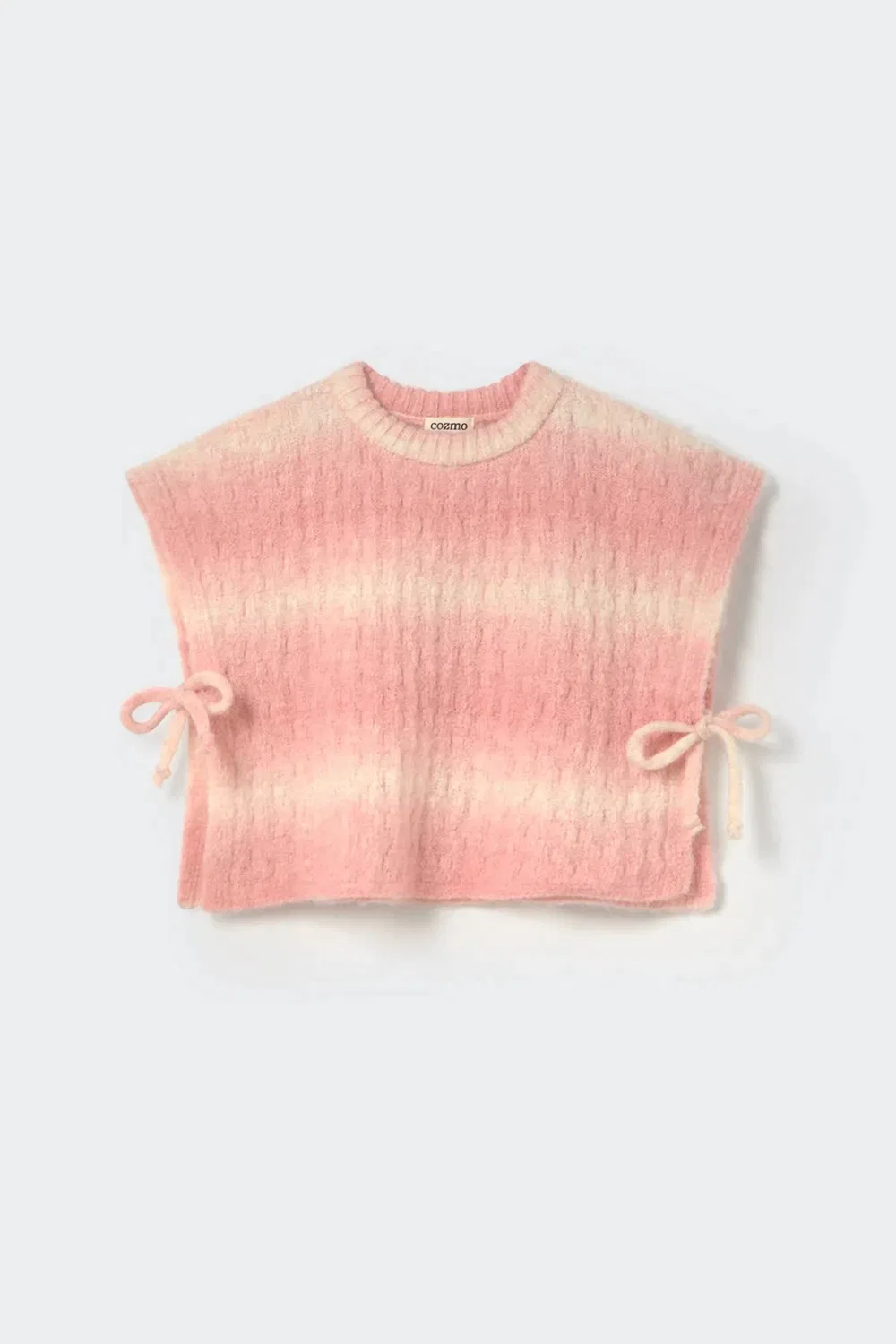 Детский жилет для девочек без рукавов с фактурным узором my little cozmo, Silver Pink