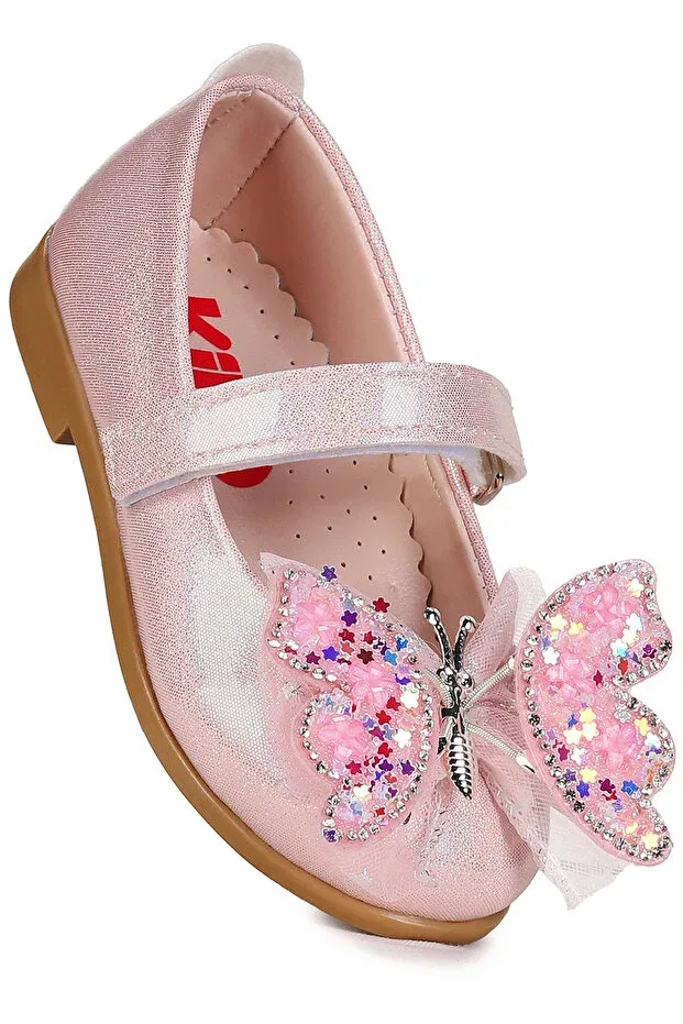 Детские балетки для девочек с принтом Fly Velcro Butterfly Accessory Kiko Kids, Pink