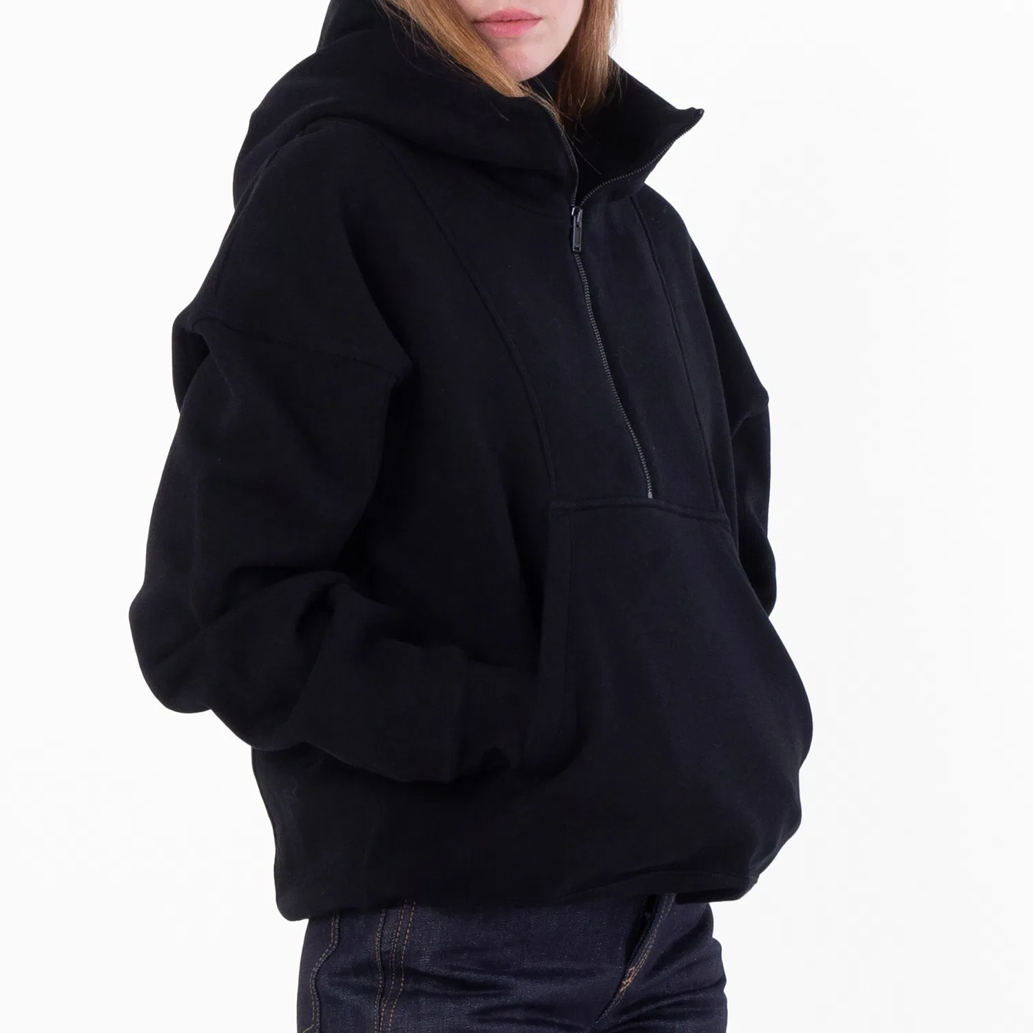 Женское худи из футера Camionneur Trucker Fleece Saint Laurent, Black — фото 2