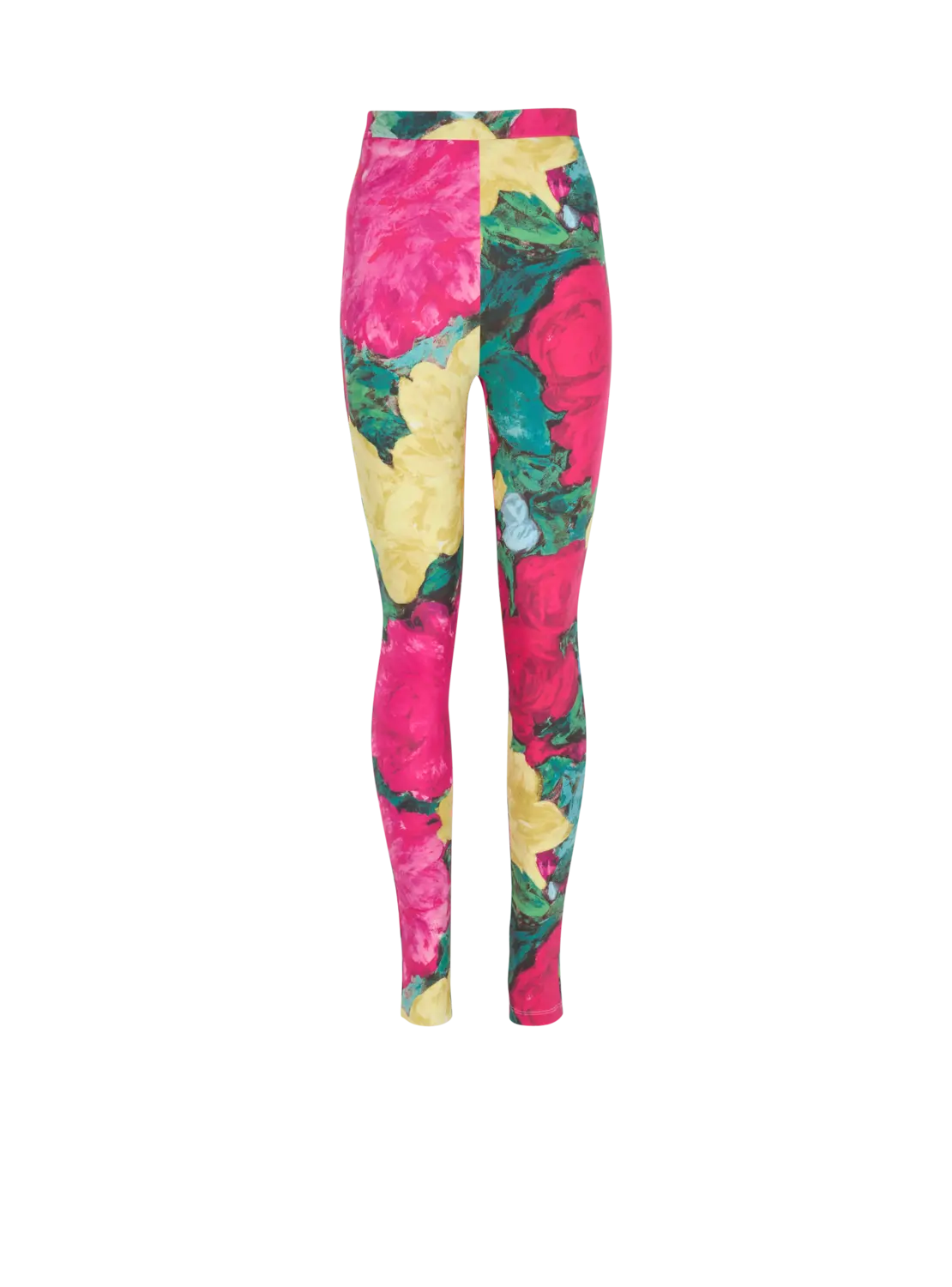 

Джерси-леггинсы с принтом из роз Balmain, мультиколор