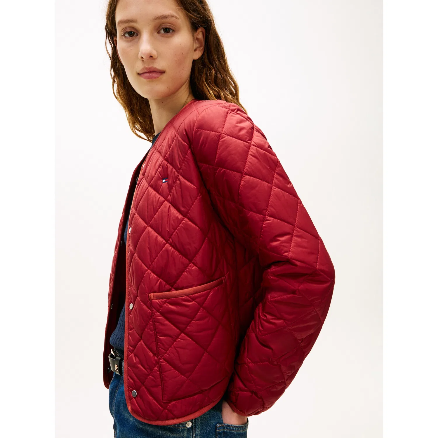 Женская стеганая куртка средней длины Tommy Hilfiger, Liberty Red — фото 2